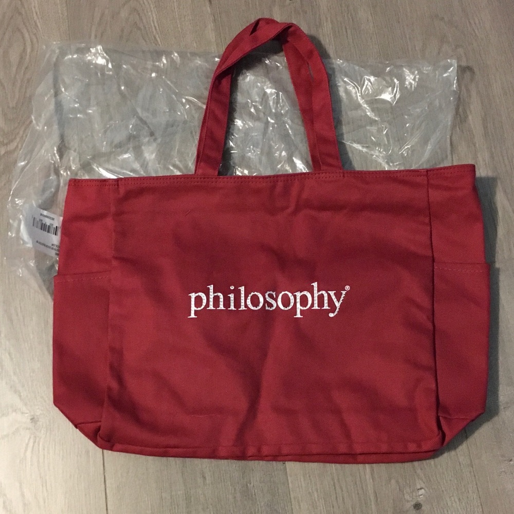 New Philosophy Beauty Zippered Tote Bling Letters
